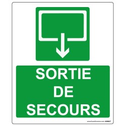 Panneau Sécurité - Sortie de secours - rectangle 300 *250 mm Photoluminescent