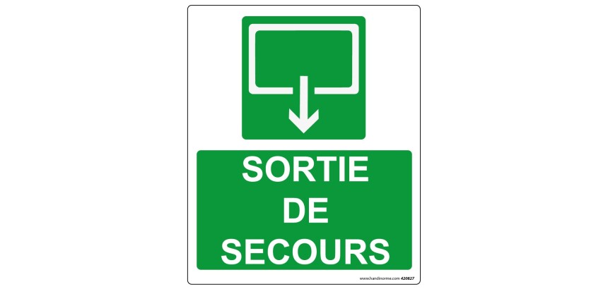 Panneau Sécurité - Sortie de secours - rectangle 300 *250 mm Photoluminescent