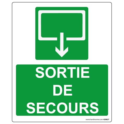 Panneau Sécurité - Sortie de secours - rectangle 300 *250 mm Photoluminescent