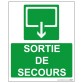 Panneau Sécurité - Sortie de secours - rectangle 300 *250 mm Photoluminescent