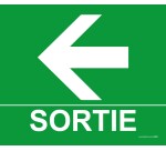 Panneau Sortie Flèche gauche -300 x 250 mm- Photoluminescent