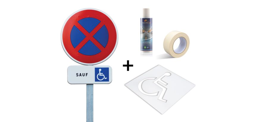 Kit complet HANDICAP panneau + pochoir