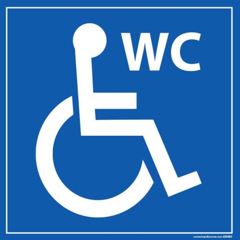 Panneau Signalisation - WC - avec picto Handicapé