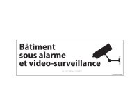 Panneau Bâtiment sous alarme et vidéo-surveillance  - Blanc - PVC