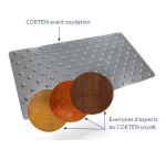 Dalle podotactile en acier corten