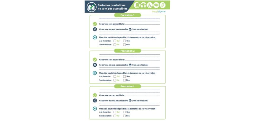 Poster "Mes prestations non-accessibles" - Format A4 plastifié