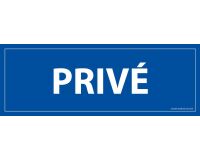 Plaque de porte PRIVE - 210 x 75 mm - PVC