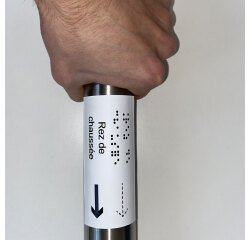 Manchon pour main courante en braille - Noir sur fond blanc