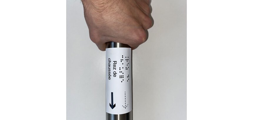 Manchon pour main courante en braille - Noir sur fond blanc