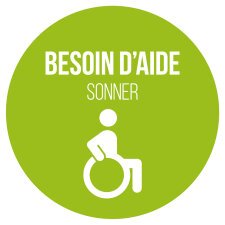 Adhésif pour carillon d'appel - Bleu - Besoin d'aide - sonner