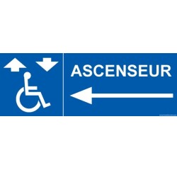 Panneau Picto Ascenseur - flèche gauche