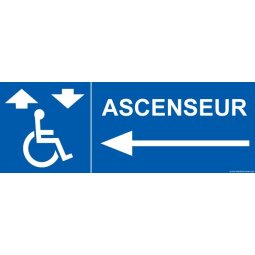 Signalisation handicapé - Ascenseur - flèche gauche