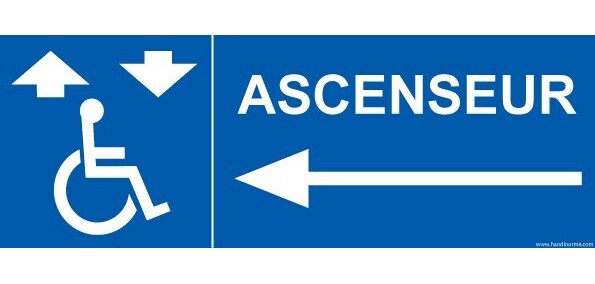 Panneau Picto Ascenseur - flèche gauche
