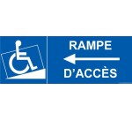 Panneau Rampe Accès PMR flèche à gauche