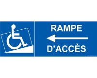 Panneau Rampe Accès PMR flèche à gauche