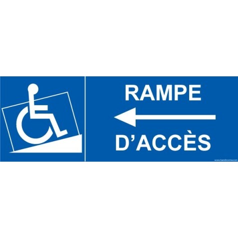 Panneau Rampe Accès handicapé flèche à gauche