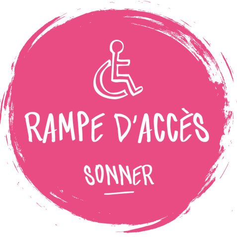 Adhésif design pour carillon d'appel rampe d'accès - Rose