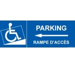 Panneau Picto Parking, rampe accès - Flèche gauche