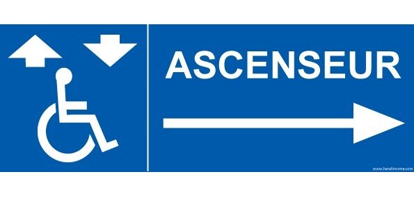 Panneau Picto Ascenseur - flèche droite