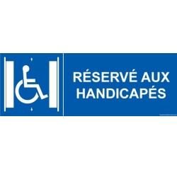 Panneau ascenseur Réservé aux handicapés Modèle: PVC taille panneau signalisation:350 x 125mm
