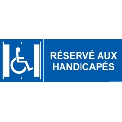 Panneau ascenseur Réservé aux handicapés Modèle: PVC taille panneau signalisation:350 x 125mm