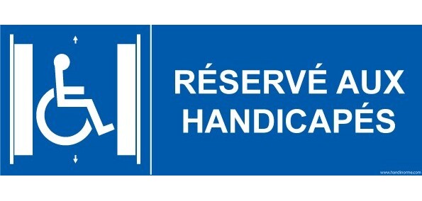 Panneau ascenseur Réservé aux handicapés Modèle: PVC taille panneau signalisation:350 x 125mm