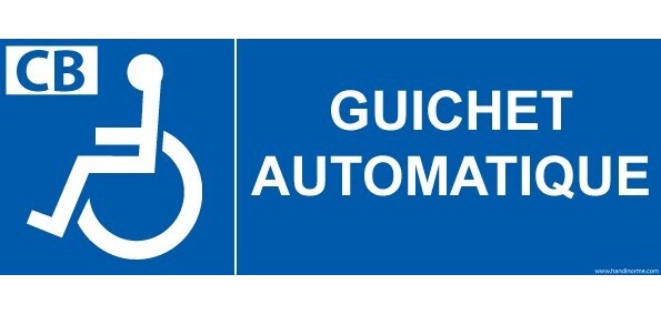 Panneau Picto Guichet automatique - pour PMR