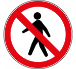 Panneau rond ISO EN 7010 - Interdit aux piétons - P004