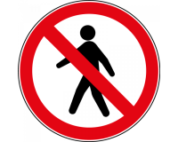 Panneau rond ISO EN 7010 - Interdit aux piétons - P004