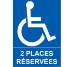 Panneau Parking 2 places réservées Picto PMR