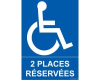 Panneau Parking 2 places réservées Picto PMR