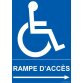 Panneau Rampe d'accès vers droite avec picto PMR