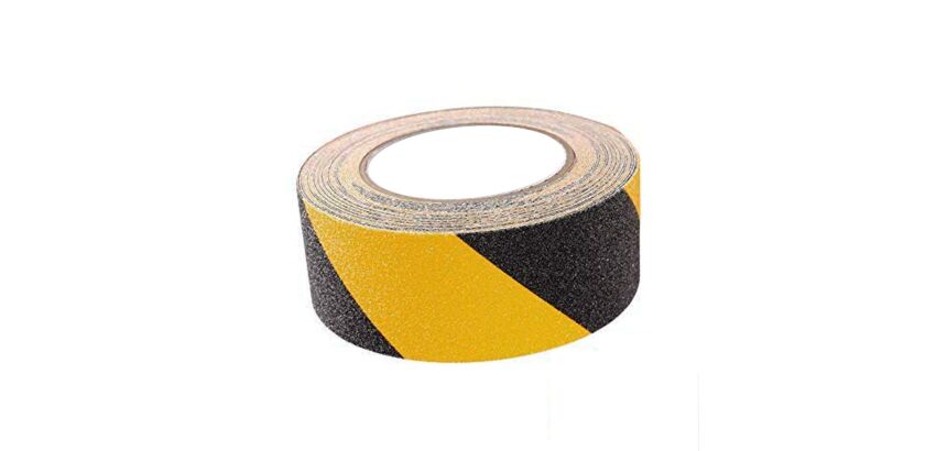 Adhésif antidérapant ECO -  jaune et noir - 18,3 mx 50mm