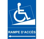 Panneau Rampe d'Accès Flèche gauche avec picto PMR