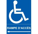 Panneau Rampe d'Accès Direction gauche avec Picto PMR