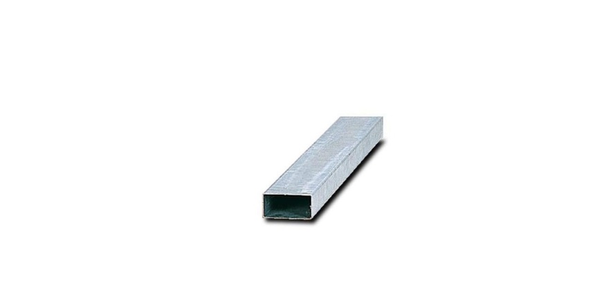 Poteau Rectangulaire en Acier Galvanisé Blanc 80 x 40 mm  (3,00 m)