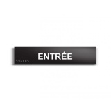 Entrée - Plaque de porte en braille et relief - 25 x 5cm  (Plaque noire)