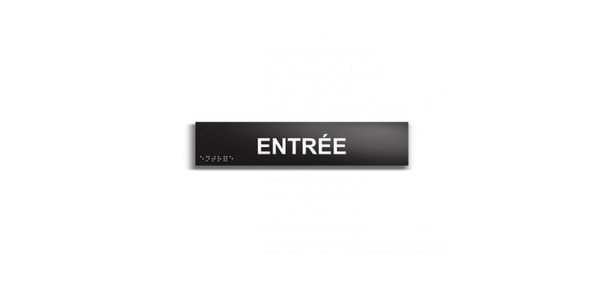 Entrée - Plaque de porte en braille et relief - 25 x 5cm