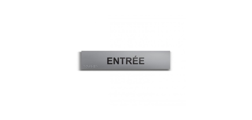 Entrée - Plaque de porte en braille et relief - 25 x 5cm