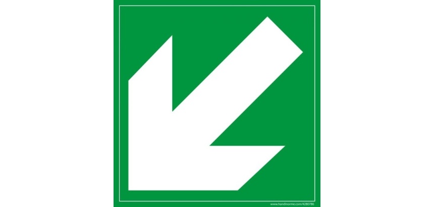 Panneau sginalétique évacuation - Flèche diagonale