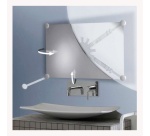 Miroir de salle de bain orientable avec support et miroir