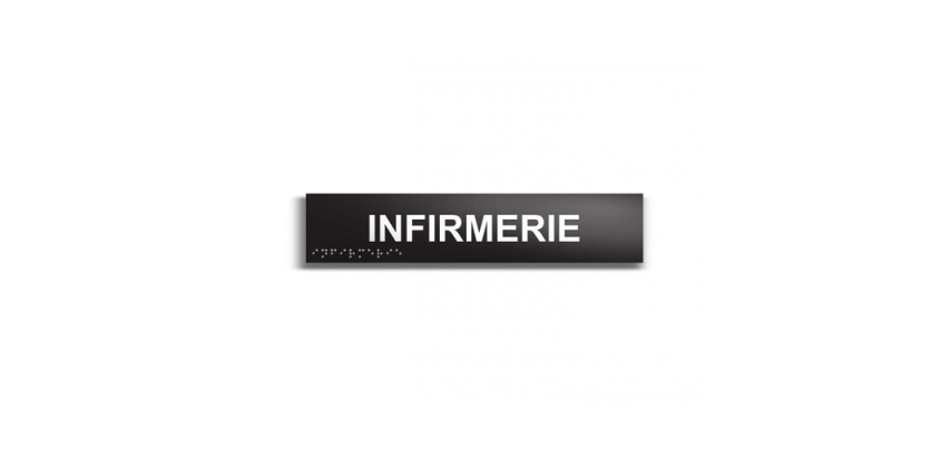 Infirmerie - Plaque de porte en braille et relief - 25 x 5cm