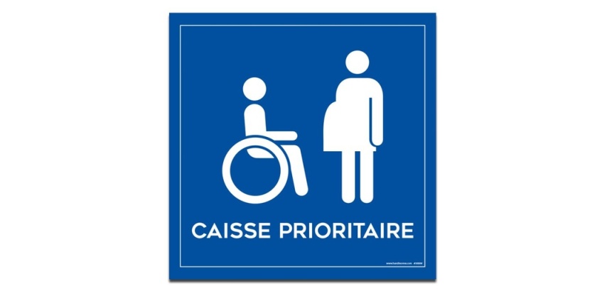 Panneau à suspendre caisse prioritaire