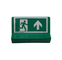 Signalétique Issue de Secours - braille  (Flèche haut/gauche)