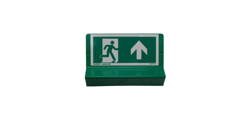 Signalétique Issue de Secours - braille  (Flèche haut/gauche)