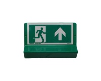 Signalétique Issue de Secours - braille  (Flèche haut/droite)