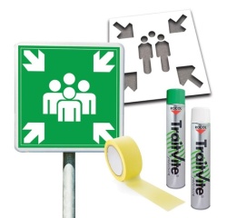 Kit - Point de Rassemblement - avec Pochoir, Panneau PVC et Peintures