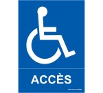 Panneau Design - Accès - Flèche gauche + Picto Handicapé