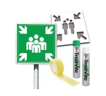 Kit - Point de Rassemblement - avec Pochoir + Panneau Couvre-Chant + Poteau + Peintures