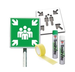 Kit - Point de Rassemblement - avec Pochoir + Panneau Couvre-Chant + Poteau + Peintures